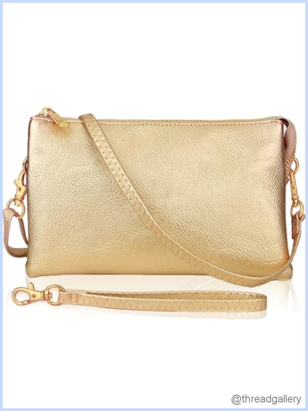 Vegan Leather Wristlet Crossbody Bag Convertible Clutch for Women